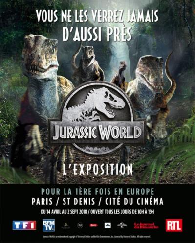 Jurassic world l exposition cite du cinema st denis