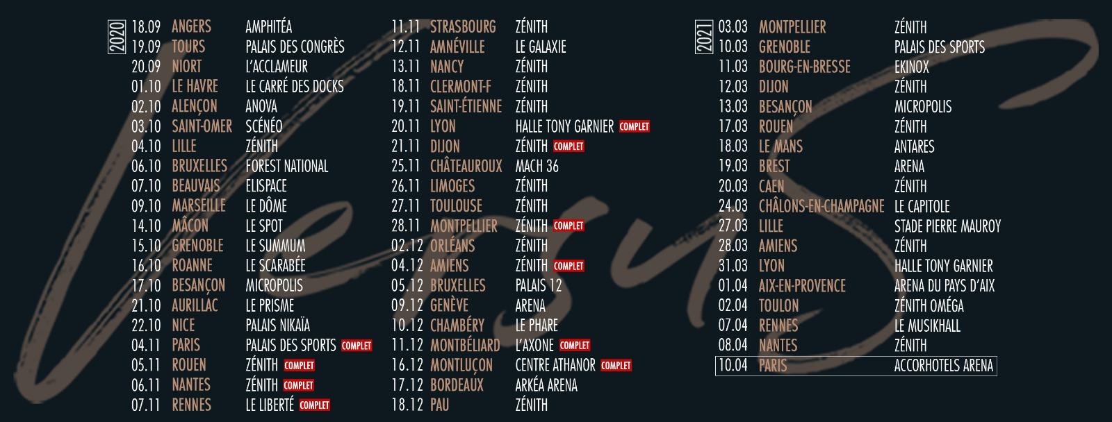 Versus Tour : concerts reportés en septembre